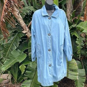 Vans long line oversized light wash denim jacket